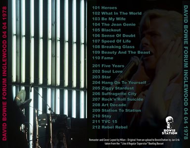 David Bowie 1978-04-04 Los Angeles ,Inglewood Forum-back