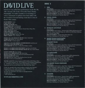 David Bowie live-1974 album-cd copy