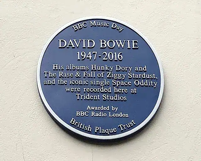 David Bowie plaque Trident Studios London