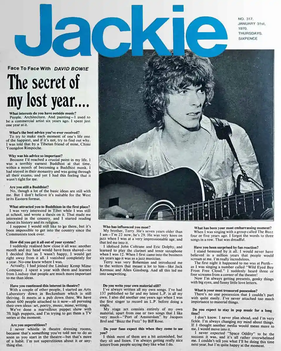 David Bowie Jackie Magazine