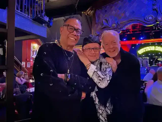 Carlos Alomar, Russell Velazquez, Frank Simms, The Cutting Room, NYC, 2024. Carlos Alomar, Russell Velazquez, Frank Simms, The Cutting Room, NYC, 2024.